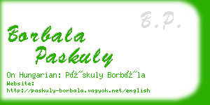 borbala paskuly business card